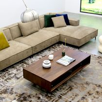 Solid wood coffee table black walnut modern minimalist light luxury living room TV cabinet coffee table glass door tea table furniture