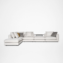 Corner chaise longue combination Italian style light luxury high-end fabric living room NATURE head layer full leather down sofa customization