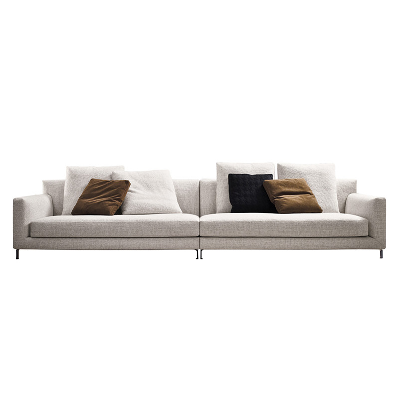 Double three imported fabric sofa Italian living room minott ALLEN corner combination full leather custom