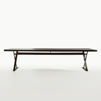 Rectangular oak solid wood dining table Italian modern restaurant black MAX round table tea writing desk furniture customization