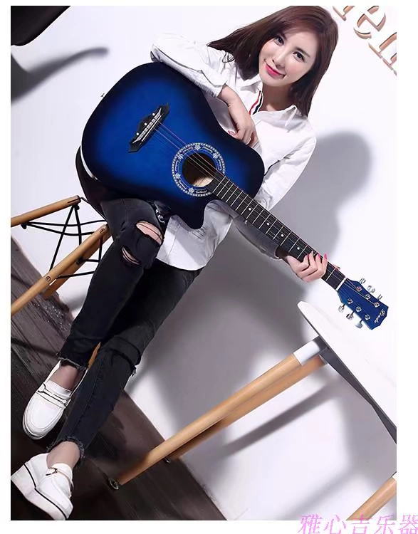 Authentic 38 inch guitar người mới bắt đầu guitar sinh viên dân gian thực hành guitar nhạc cụ mới nhập cảnh jita - Nhạc cụ phương Tây kèn saxofon