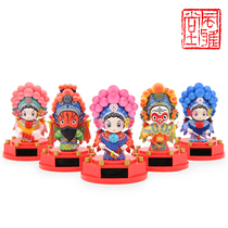 Fengyatang Peking Opera shaking his head doll Solar car supplies decoration decoration creative cute Sun Wukong Guan Yu