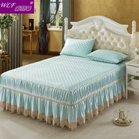 Modal bed váy quilted quilted điều hòa không khí chỗ ngồi ba mảnh trải giường ren mềm nệm mat - Váy Petti ga giường viền họa tiết