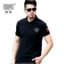 Mùa hè 2019 quần áo ve áo ngắn tay áo thun cotton nam áo polo lực lượng đặc biệt đồng phục thêu đầu sói - Polo polo nam Polo
