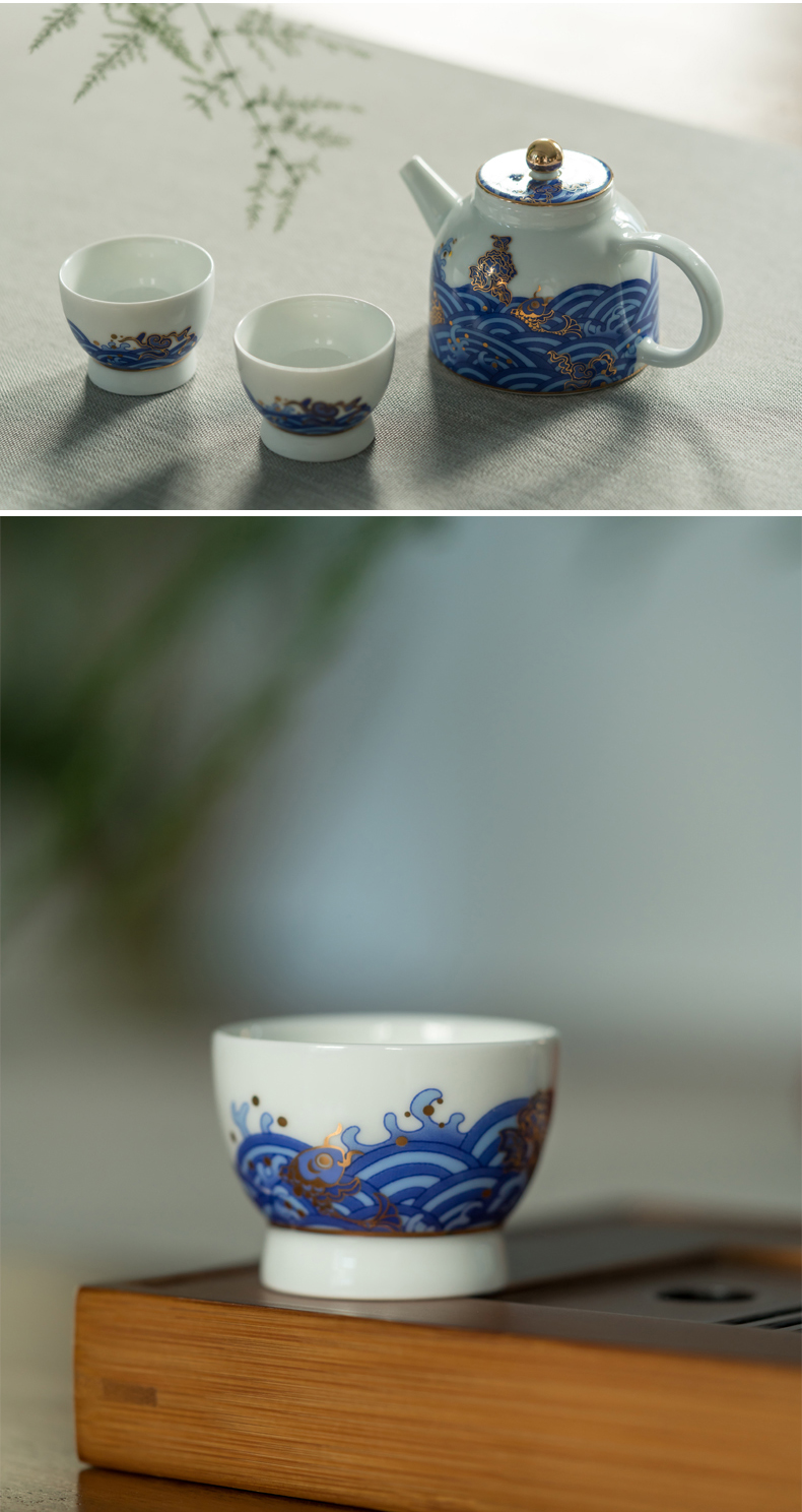 Treasure porcelain Lin jianghai infinite gunpowder pot a pot of two cups