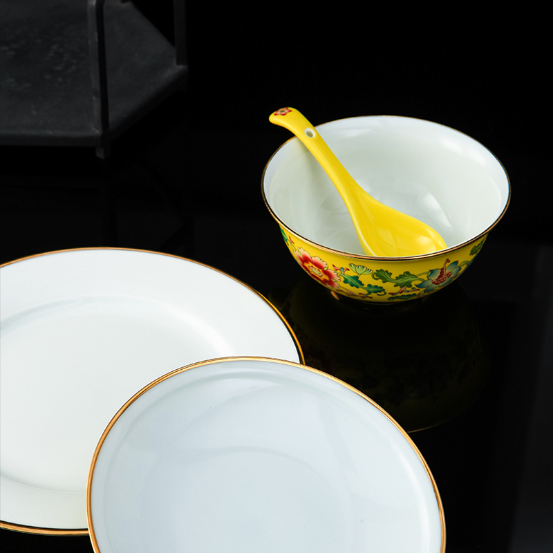 Treasure porcelain jingdezhen Lin, splendid China cutlery set home outfit to use plates spoon gift boxes