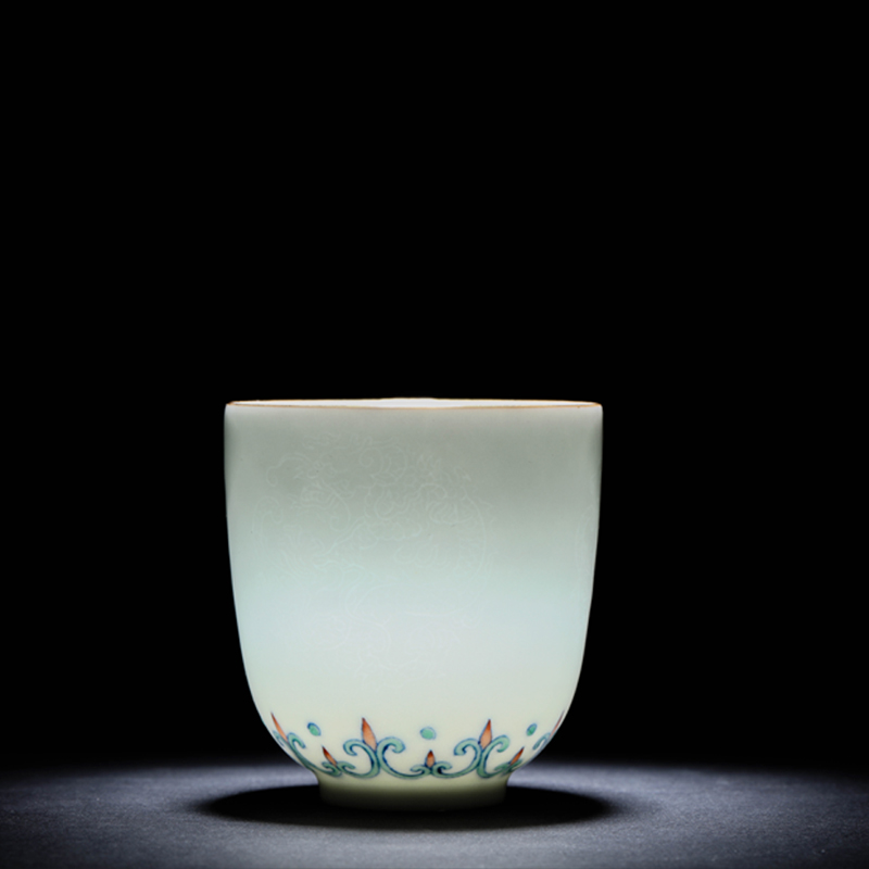 Treasure porcelain jingdezhen porcelain dou Lin color sample tea cup tea cup pure manual its master cup single cup lamp cup