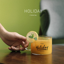 And Home Day American English letters Heat-resistant glass goblet with handle breakfast Meatmeal Cereal Milk Fruit Big Bowl