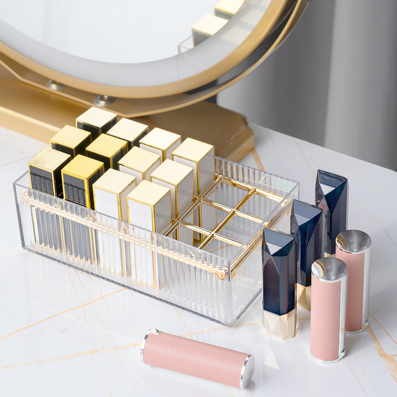 Lipstick rack storage box household mirror cabinet lipstick storage box multi-grid small lip glaze rack cosmetic storage