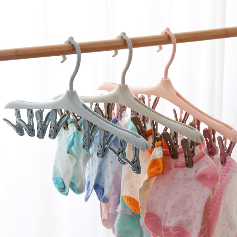 Multifunctional hanger hanger underwear drying clip socks clip household clothes hanger plastic hanger clothes hanger