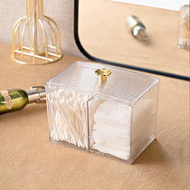 Makeup Cotton Intake Box Cotton Sign Box Table Top Dresser Cosmetic Dust-Proof Transparent Small Box With Cover Cotton Sign Box