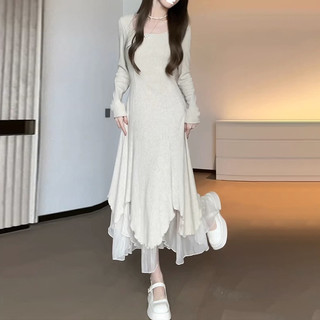 French-Style Long-Sleeved Dress for Petite Women, Autumn and Winter 2026 New Style, High-End, Elegant, Slimming Fishtail Long Dress