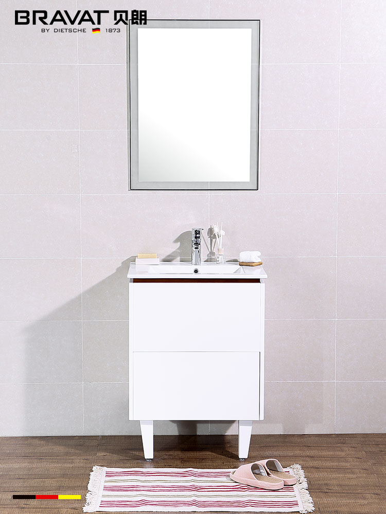 German Belang solid wood wash basin bathroom cabinet Small household powder room wash tray mirror combination