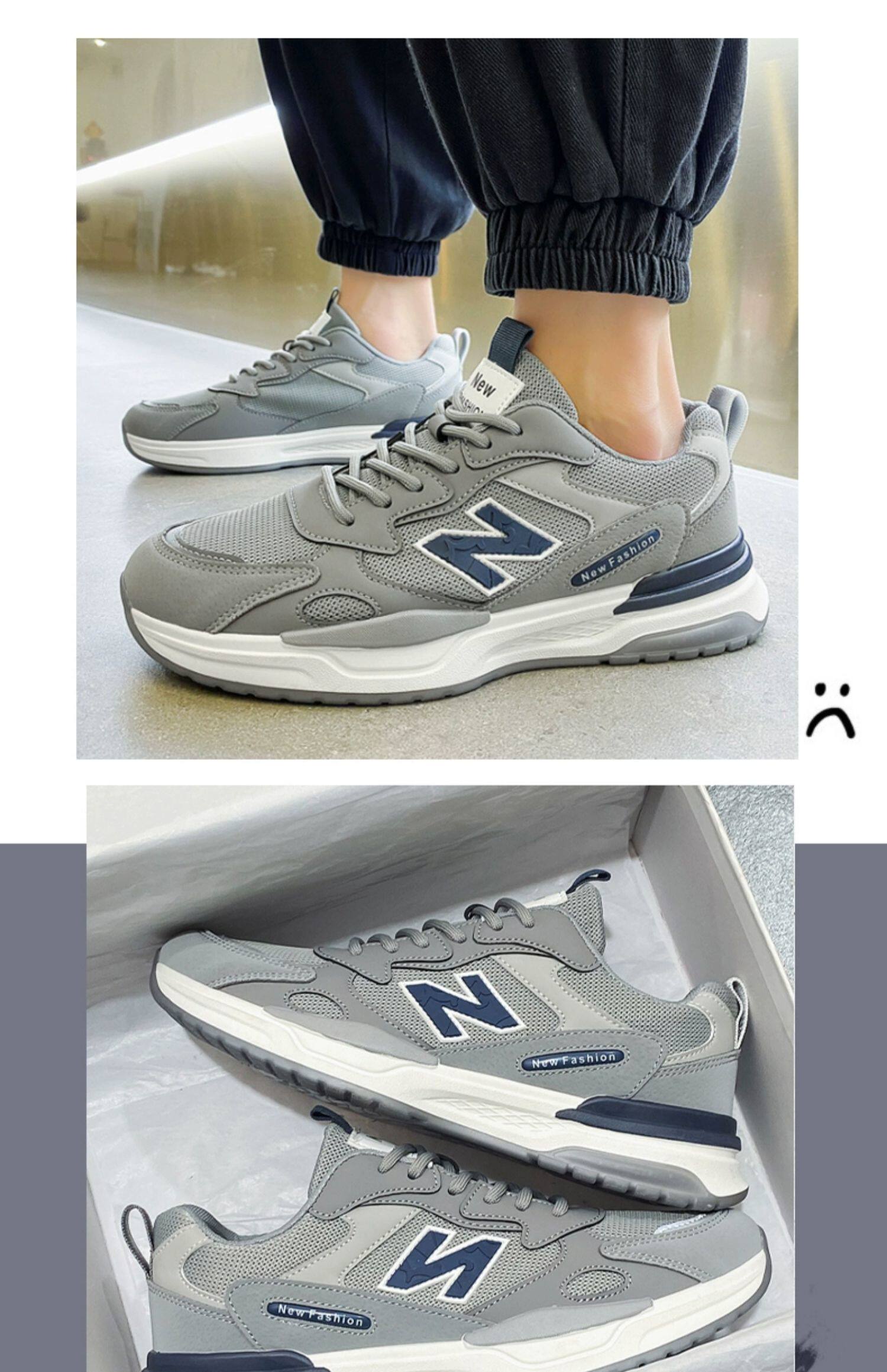 Папа обувь 男鞋2024新款春季透气网面防臭运动休闲跑步增高老爹潮牌劳保潮鞋