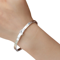 Fox silver bracelet female pure silver hand ornament passed on tight hoop spell Sansheng III tennis red small ck lukewarm wind plated platinum