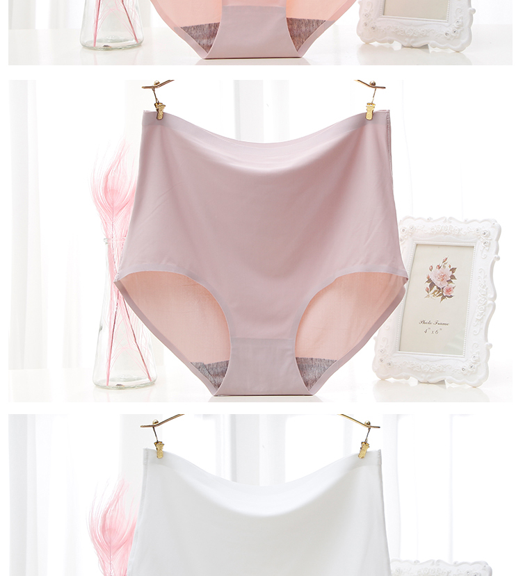 Xia Chao mỏng eo cao băng lụa đồ lót của phụ nữ XL không có dấu vết đồ lót người béo ngồi xổm quần lót một mảnh quần lót nữ triumph