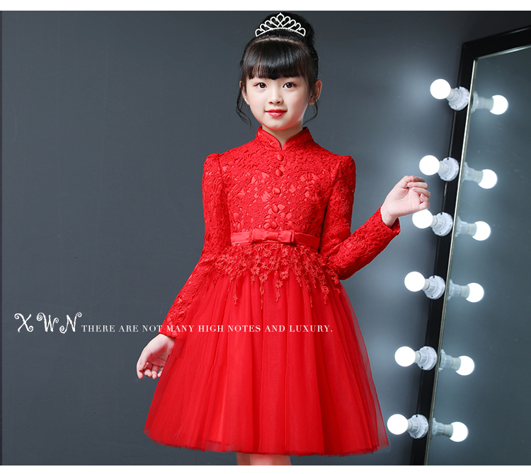 Trẻ em chủ nhà trang phục buổi tối mùa thu và mùa đông cộng với cô gái nhung công chúa váy trang phục piano cô gái hoa cưới tutu shop thời trang trẻ em