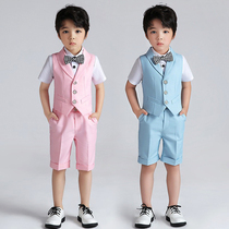 Boy shirt waistcoat Waistcoat Summer Han Edition Children Casual Little Suit Handsome Gas Boy Gown Walk Show Play Out