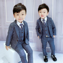 2 baby boy suit suit autumn and winter British 3-year-old children plus velvet suit handsome boy boy flower girl dress