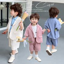 Boy Fried Street Suit 2022 New Tide Summer Baby Boy Flowers Children Dress Handsome Children Casual Little West Suit