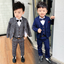 Boy suit suit suit British childrens wedding suit autumn and winter children Korean baby Foreign style dress three-piece set