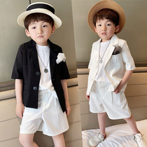 Children Suits Shorts Suit Boy Summer Boy Casual Little Western Suit White Flower Boy Gown Costume Handsome