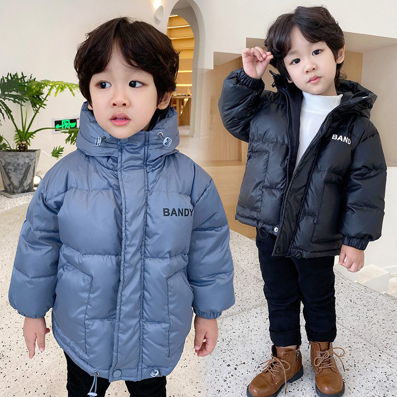 Boy's down clothes 2021 new Yangist winter thickened Boys' baby white duck suede boys Fried Street Jacket Tide Cards