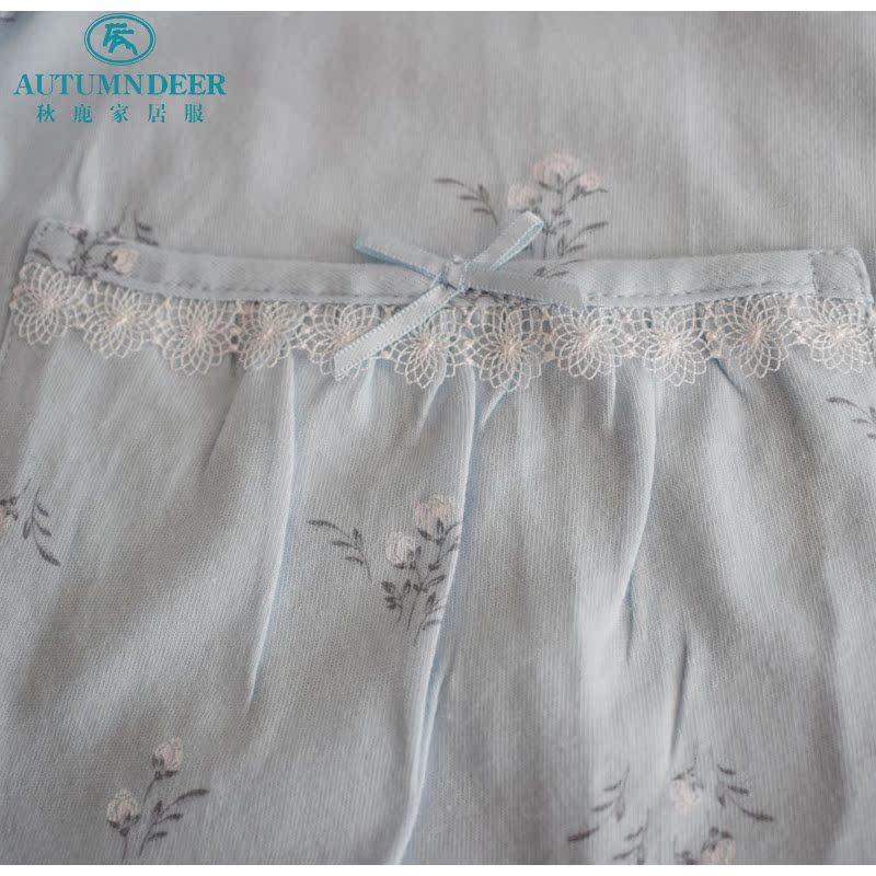 Bộ đồ ngủ mùa thu hươu đích thực mùa hè mới phụ nữ cotton ngắn tay cắt quần tây dịch vụ nhà kích thước lớn phù hợp đơn giản đồ ngủ nữ