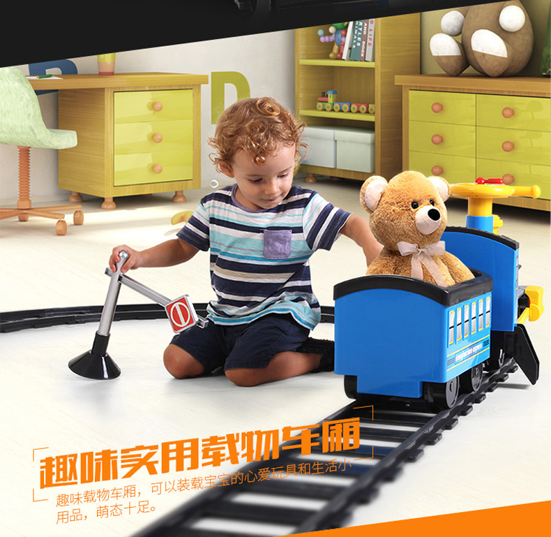玩具火車 美國rollplay如雷兒童電動軌道小火車可坐人帶蒸汽玩具車圣誕禮物
