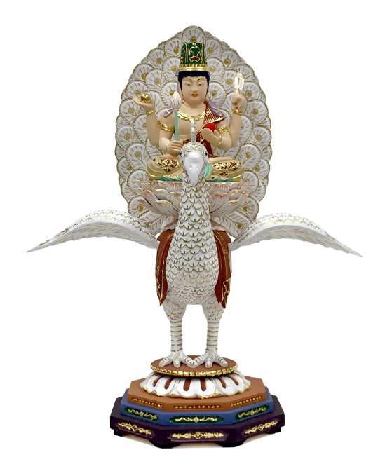 Japanese direct mail Miscondi Buddha Peacock Ming Buddha Statue White Peacock Ming King of Daming King Bodhisattva