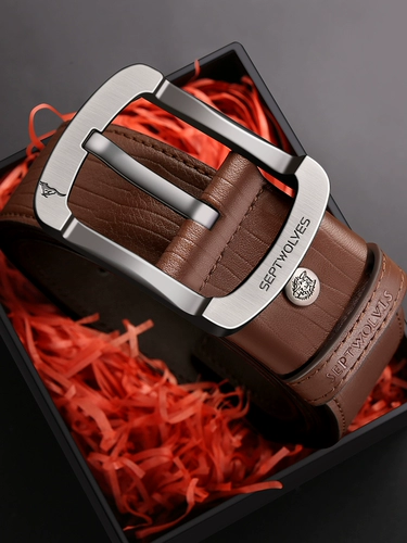 Septwolves, мужской ремень, кожаные джинсы, штаны, из натуральной кожи