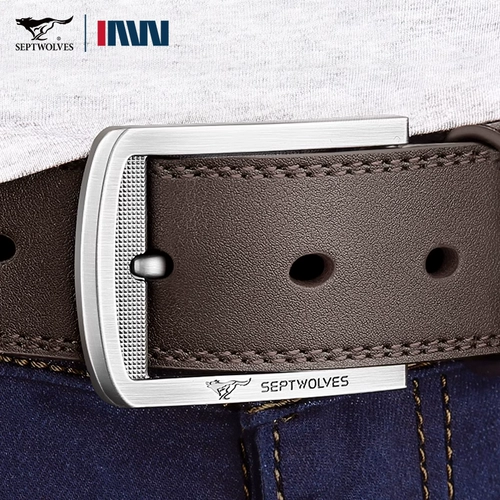 Septwolves, мужской ремень, пряжка для отдыха, кожаные штаны, из натуральной кожи