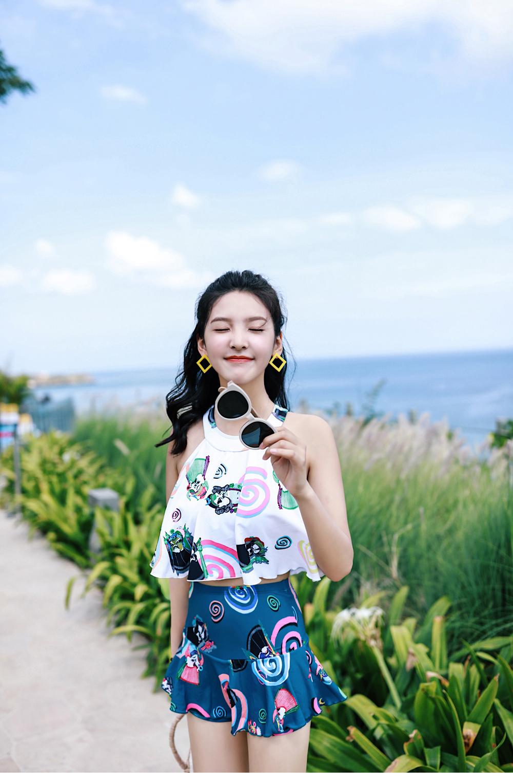 Áo tắm nữ ba mảnh Hàn Quốc bảo thủ ngực nhỏ tập hợp gợi cảm chia tay mùa xuân nóng bỏng che bụng đồ bơi giảm béo - Bộ đồ bơi hai mảnh bộ đồ bơi nữ 2 mảnh	