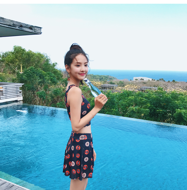 [Giải phóng mặt bằng] Áo tắm nữ suối nước nóng phục vụ ngực nhỏ tập hợp gợi cảm là sóng mỏng bảo thủ sinh viên chia nhỏ áo tắm ngực nhỏ - Bộ đồ bơi hai mảnh 	bikini 2 mảnh màu xanh