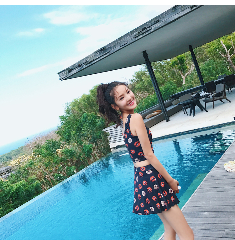 [Giải phóng mặt bằng] Áo tắm nữ suối nước nóng phục vụ ngực nhỏ tập hợp gợi cảm là sóng mỏng bảo thủ sinh viên chia nhỏ áo tắm ngực nhỏ - Bộ đồ bơi hai mảnh 	bikini 2 mảnh màu xanh