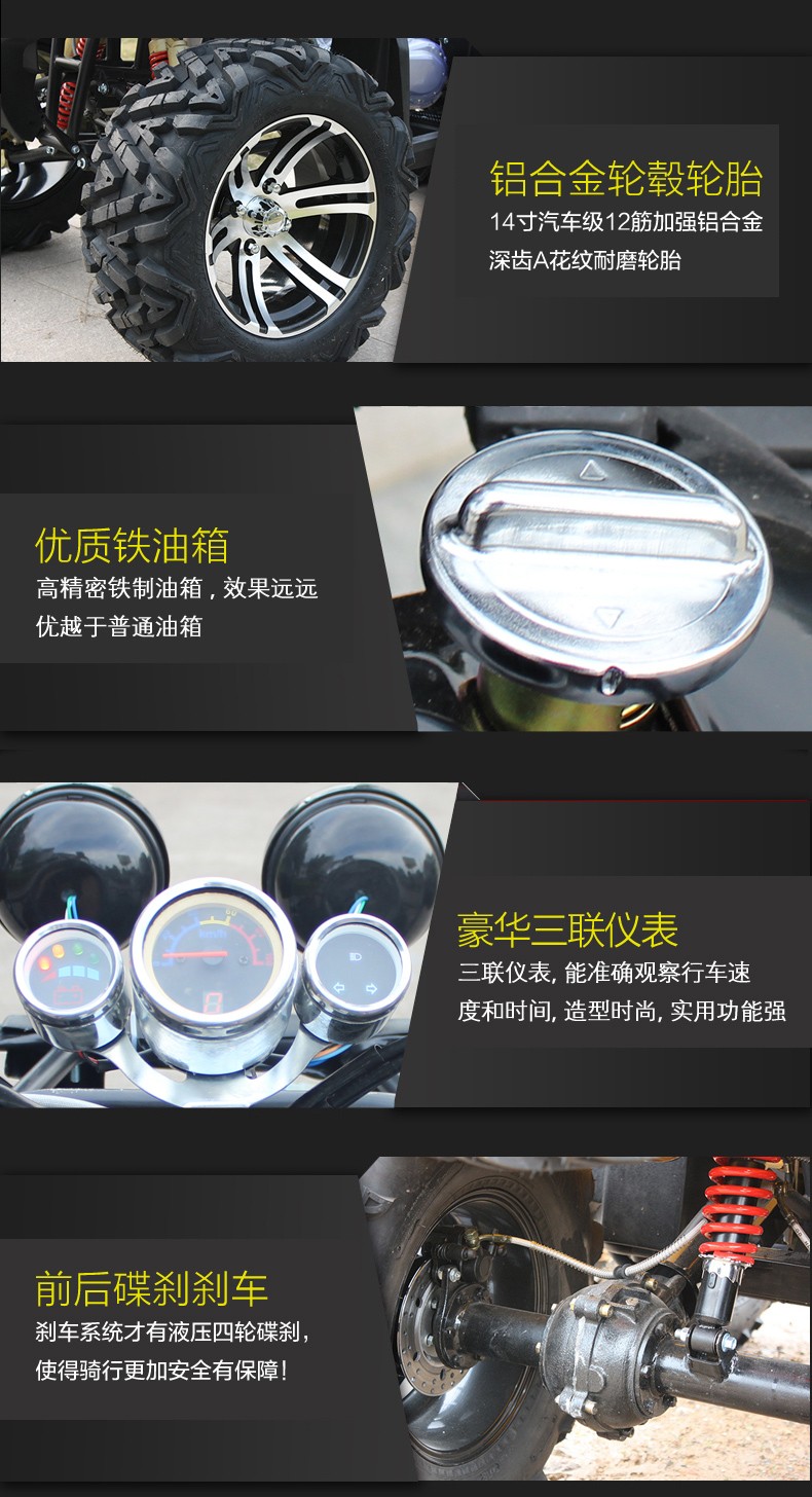 Big bull bãi biển trục lái xe địa hình off-road xe máy nông dân karting giải trí nông nghiệp với trailer - Xe đạp quad moto mini 50cc
