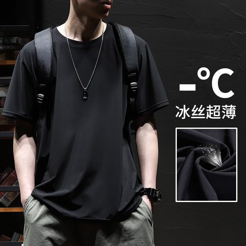Ice Silk Quick-Drying T-Shirt for Men, Plus Size, Loose Fit, Ultra-Thin Sports Fitness Summer Short-Sleeve Thin T-Shirt for Big and Tall Men Ice Silk Quick-Drying T-Shirt for Men, Plus Size, Loose Fit, Ultra-Thin Sports Fitness Summer Short-Sleeve Thin T-Shirt for Big and Tall Men