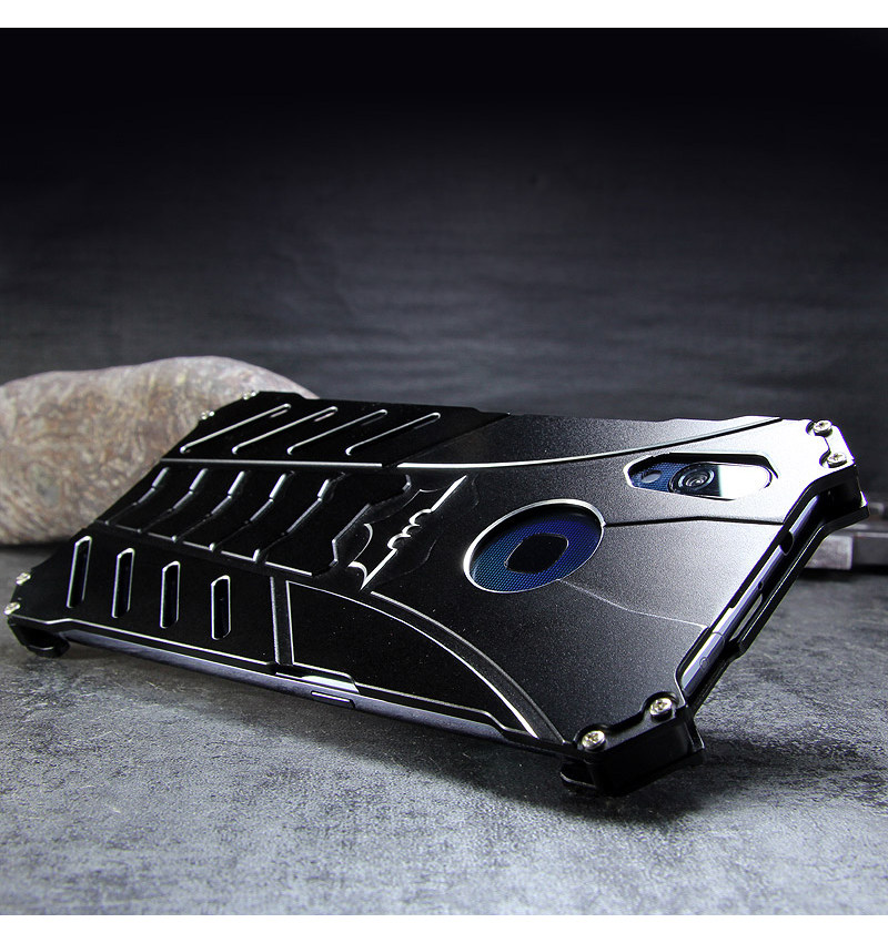 R-Just Batman Shockproof Aluminum Shell Metal Case with Custom Batarang Stent for vivo NEX S & vivo NEX A