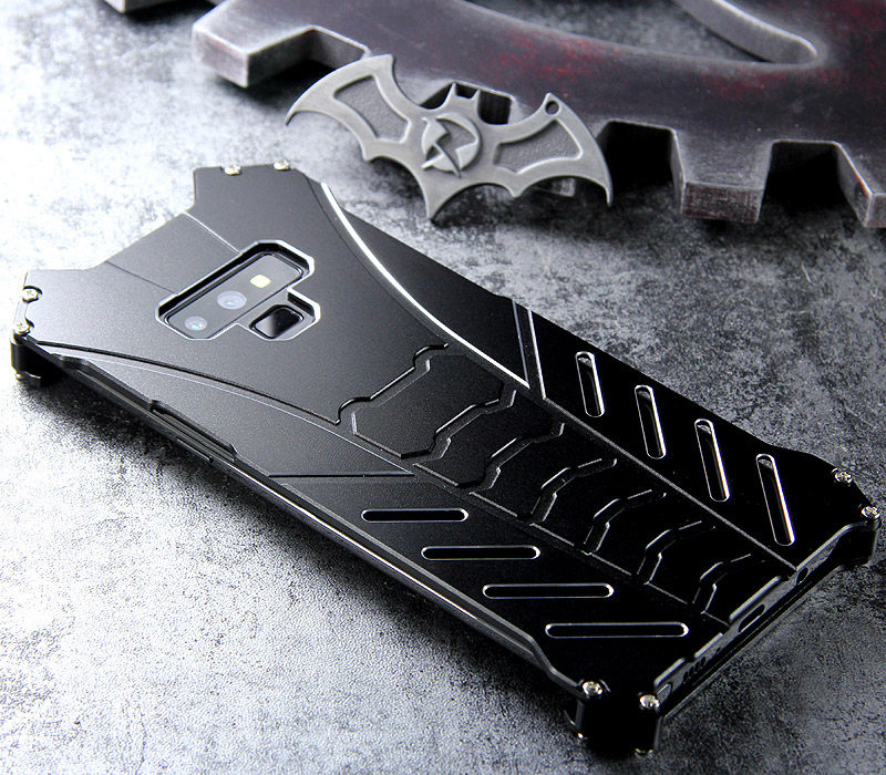R-Just Batman Shockproof Aluminum Shell Metal Case with Custom Batarang Stent for Samsung Galaxy Note 9
