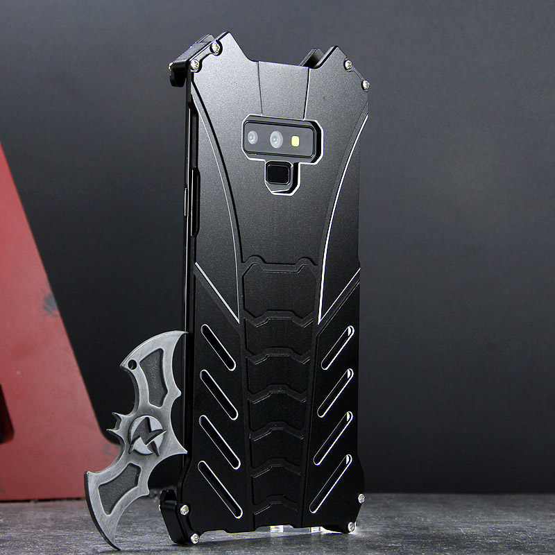 R-Just Batman Shockproof Aluminum Shell Metal Case with Custom Batarang Stent for Samsung Galaxy Note 9