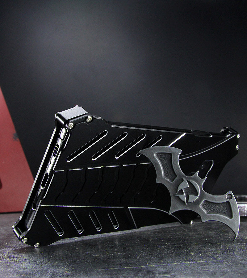 R-Just Batman Shockproof Aluminum Shell Metal Case with Custom Batarang Stent for Samsung Galaxy Note 9