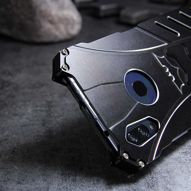 R-Just Batman Shockproof Aluminum Shell Metal Case with Custom Batarang Stent for vivo NEX S & vivo NEX A