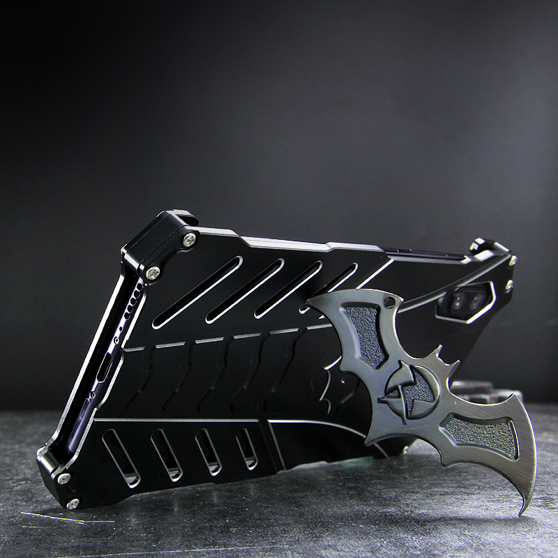 R-Just Batman Shockproof Aluminum Shell Metal Case with Custom Batarang Stent for vivo X23