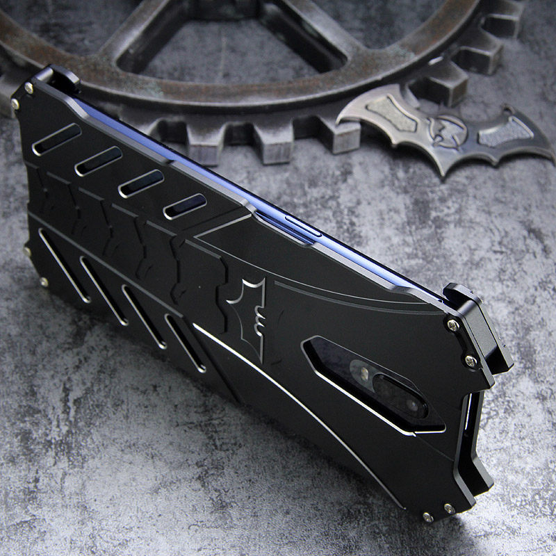 R-Just Batman Shockproof Aluminum Shell Metal Case with Custom Batarang Stent for OPPO R17 Pro & OPPO R17