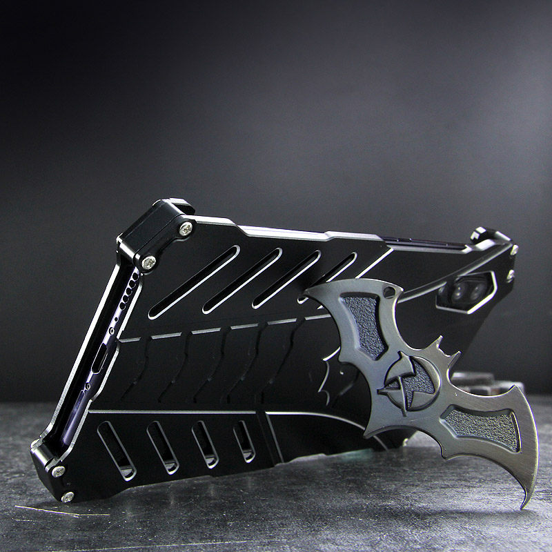 R-Just Batman Shockproof Aluminum Shell Metal Case with Custom Batarang Stent for vivo X23