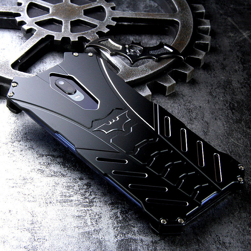R-Just Batman Shockproof Aluminum Shell Metal Case with Custom Batarang Stent for OPPO R17 Pro & OPPO R17