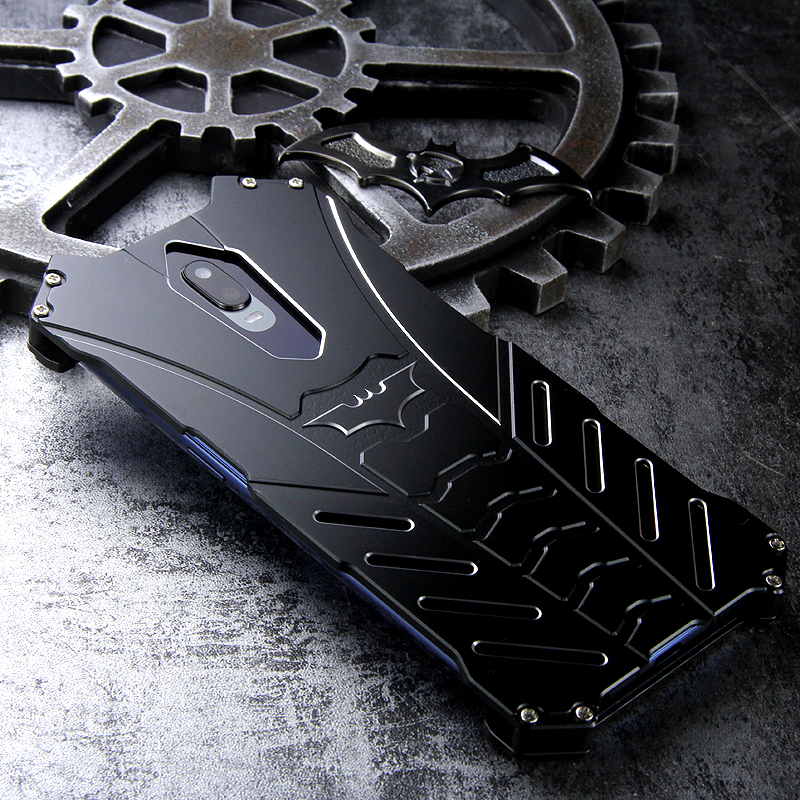 R-Just Batman Shockproof Aluminum Shell Metal Case with Custom Batarang Stent for OPPO R17 Pro & OPPO R17