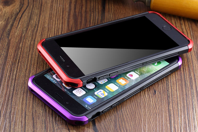 Luphie Nunchaku Airframe Metal Frame Air Barrier Tempered Glass Back Case Cover for Apple iPhone 7 Plus & iPhone 7