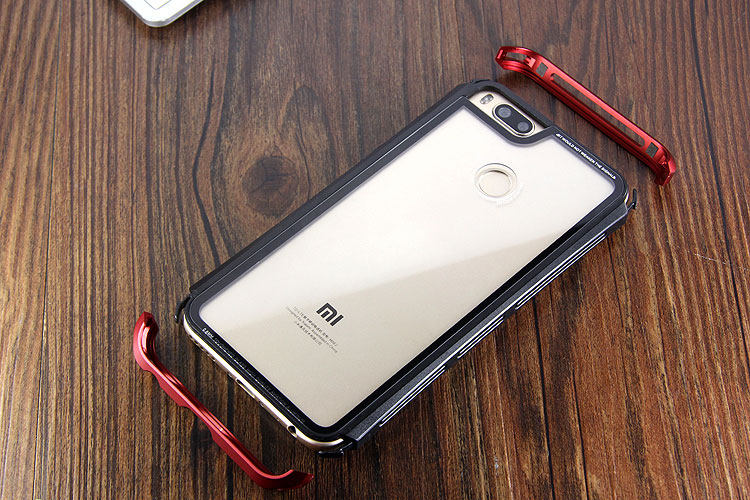 Luphie Nunchaku Airframe Metal Frame Air Barrier Tempered Glass Back Case Cover for Xiaomi Mi 5X / Xiaomi Mi A1