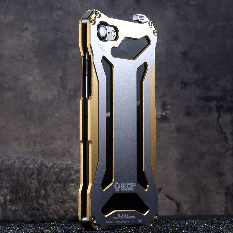 R-Just Gundam Aerospace Aluminum Contrast Color Shockproof Metal Shell Outdoor Protection Case for Apple iPhone 7 Plus